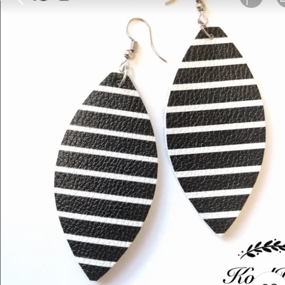 Faux leather earrings new sealed bag